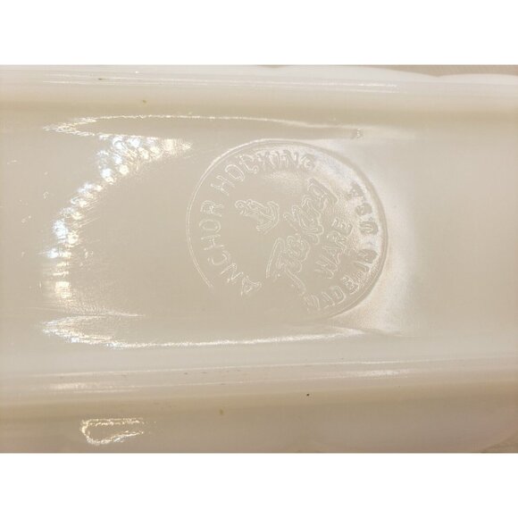 Anchor Hocking Milk Glass Loaf 8" x 3" Fire King Ware Planter Grape Vine White - Picture 8 of 9
